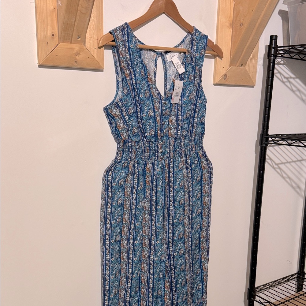 Japna Blue Floral Sleeveless Jumpsuit